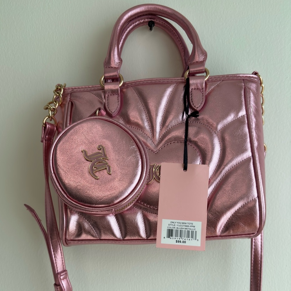 Juicy Couture “Only You” Mini Tote – Holographic Pink Blush Metallic– NWT